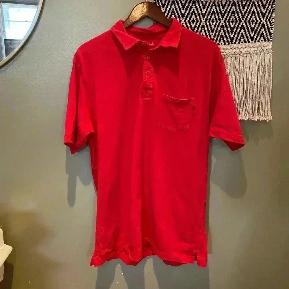 WOOLRICH SCARLET RED HEAVY DUTY COTTON POLO